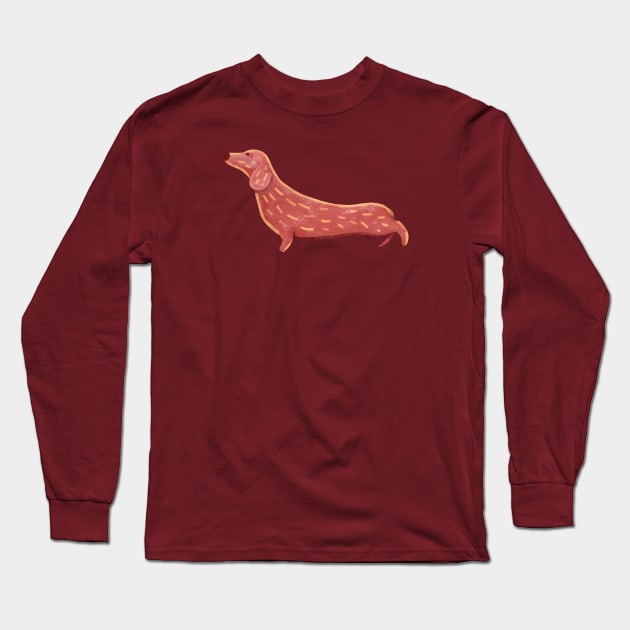 Cute Dachshund Dog Long Sleeve T-Shirt by DrawingEggen